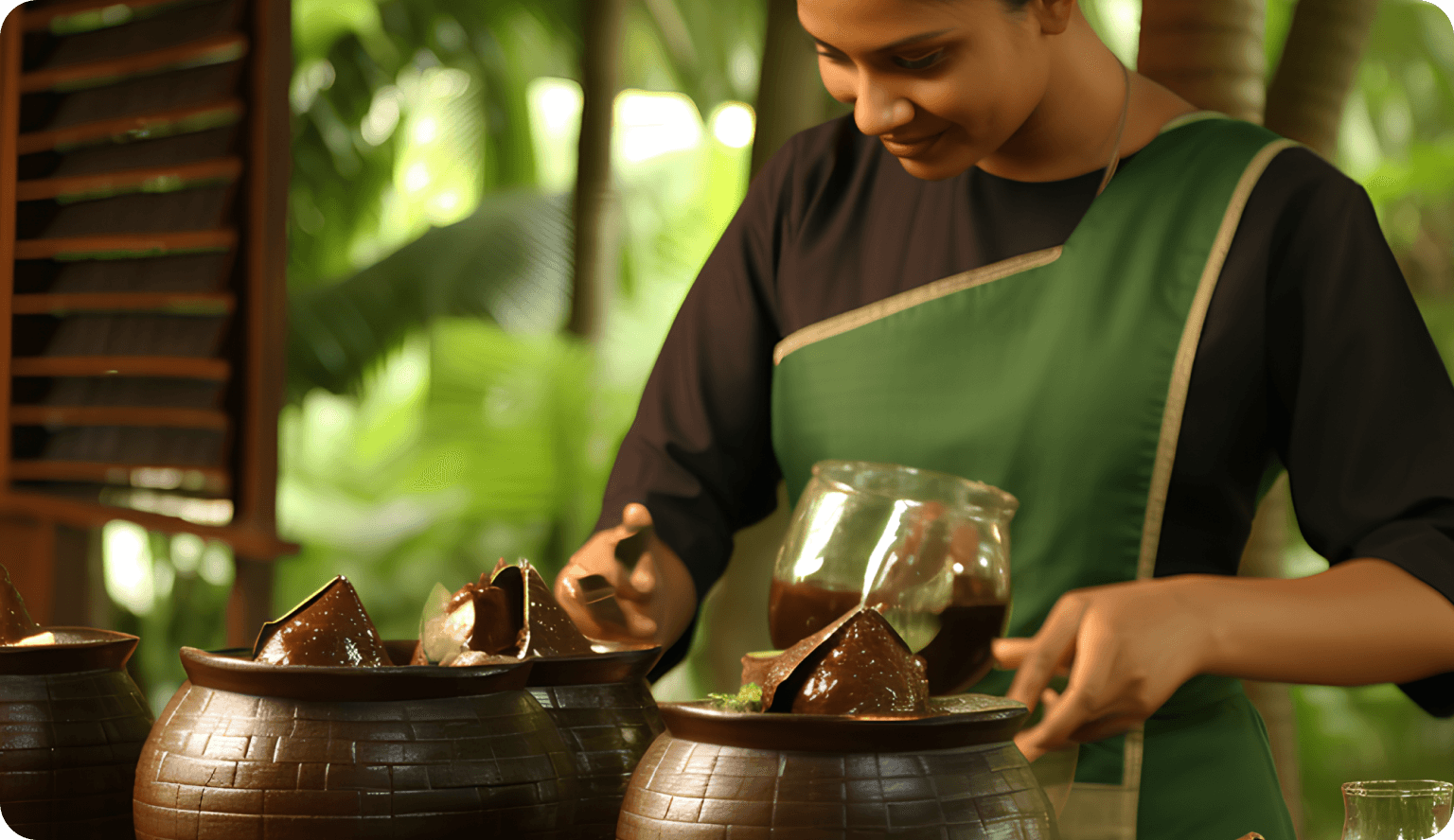 woman preparing ayurveda treatment